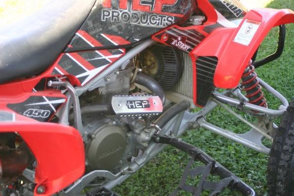 Header heat shield : trx  ds 450 trx kfx ltr yfz yfz r 450 raptor 250