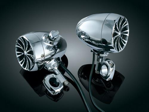 Kuryakyn 834 bluetooth sound of chrome speakers for 1" handlebars