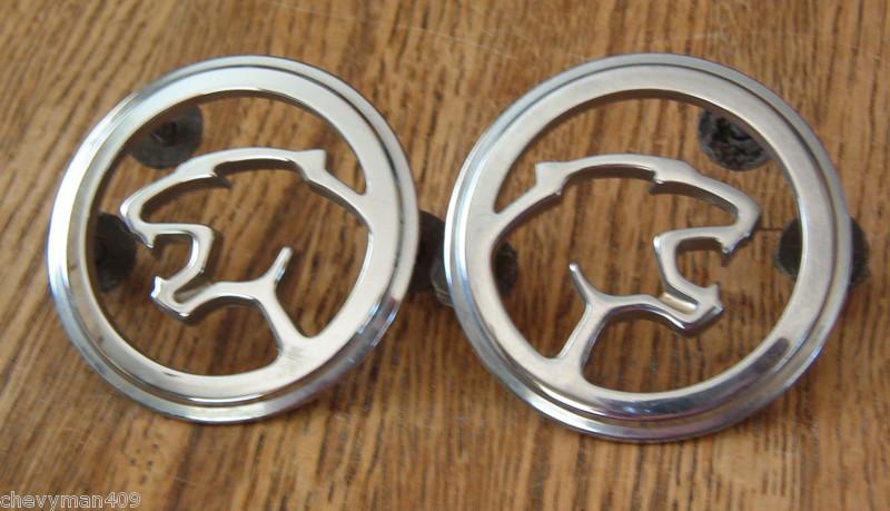 Mercury cougar cat emblems pair ford oem badge 91 post pillar chrome lot