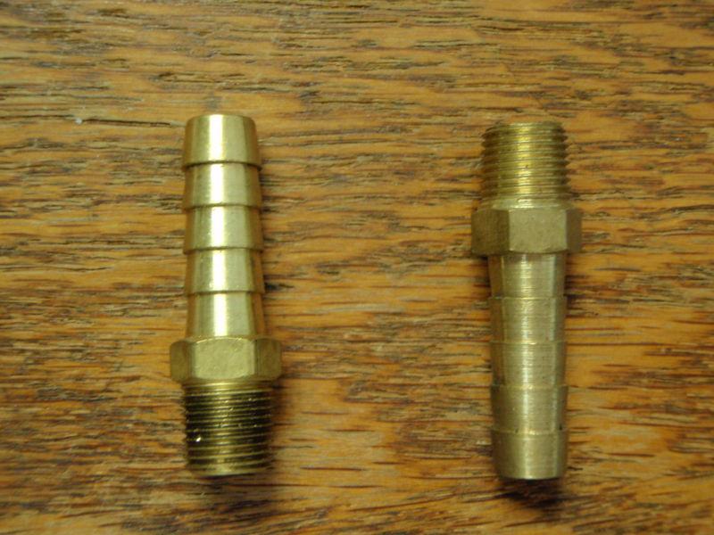 Fuel fitting brass hose barb 1/8" pipe 5/16" hose bfh220d pair fuel line nipple