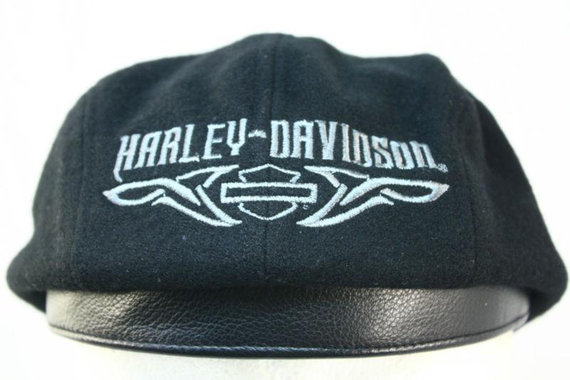 Harley-davidson men's ivy / cabbie cap small 2rxt-h-dmc leather & polyester hat