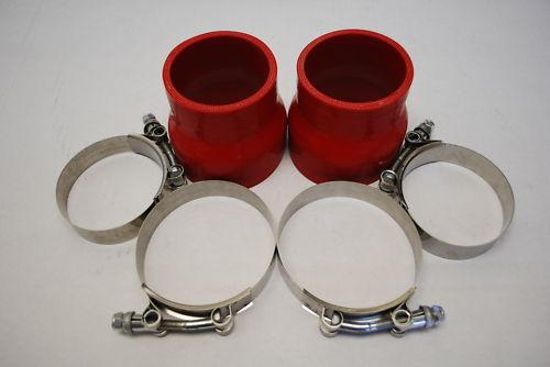 Silicone hose 2.5"-3" straight coupler red with clamps