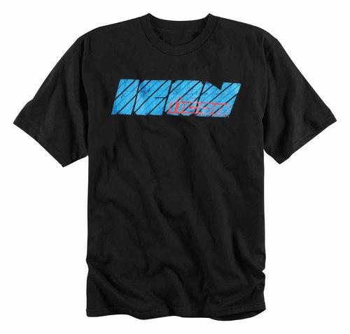 New icon double stack adult cotton tee/t-shirt, black/blue/red, xl