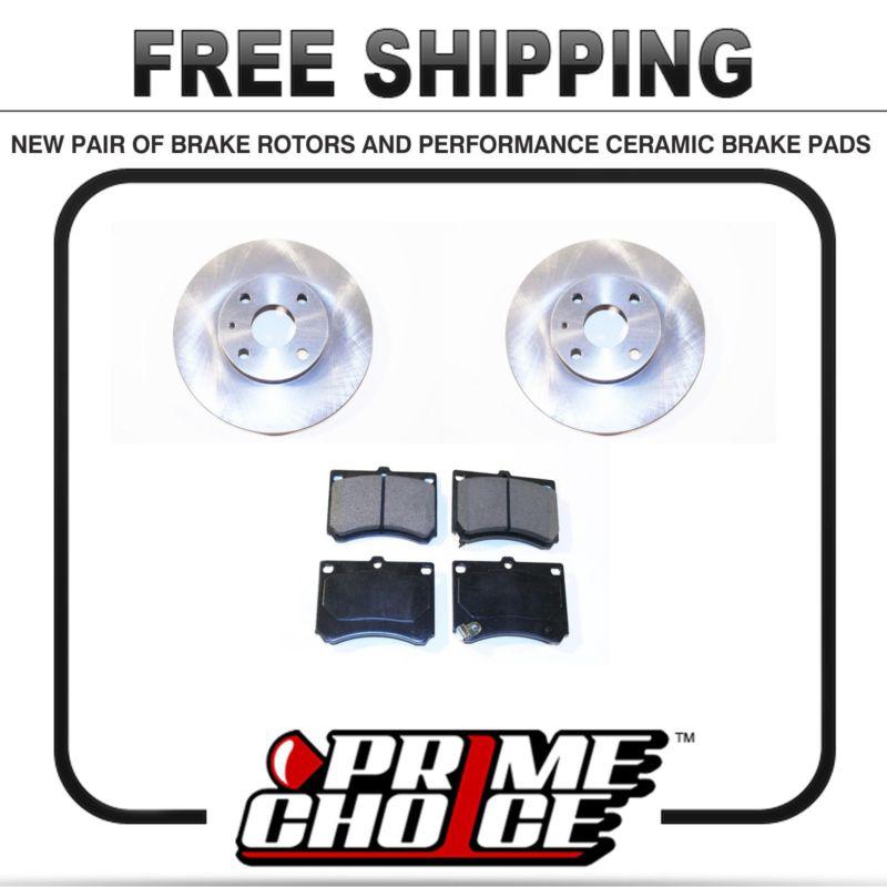 Premium kit disc rotors pair + performance ceramic brake pads set