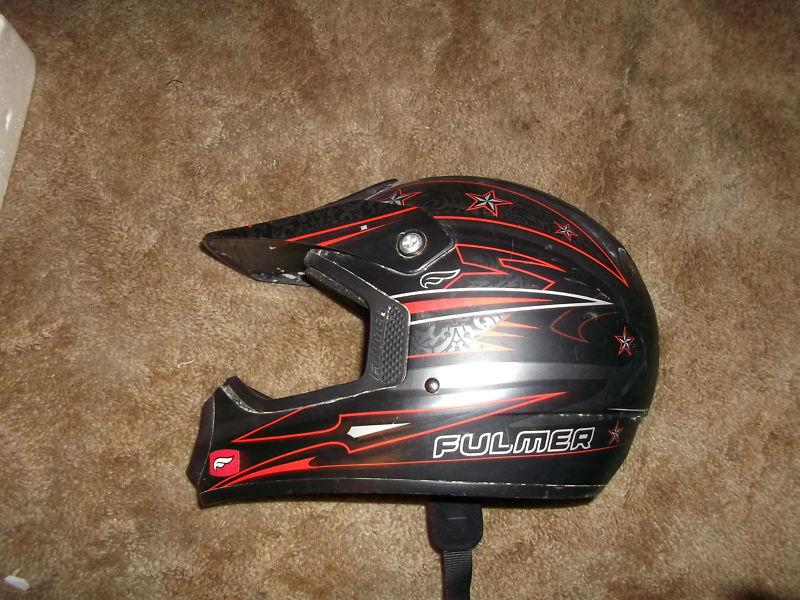 Youth moto x motocross gear fulmer xl helmet red/ black