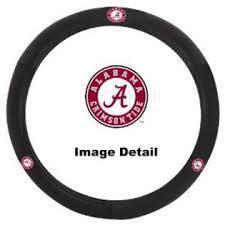 University of alabama crimson tide logo genuine leather steering wheel cover