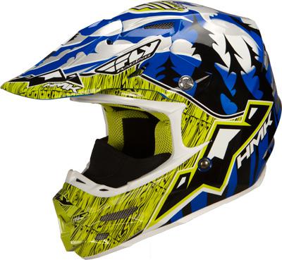 Hmk f2 carbon pro helmet blue/lime xs 73-4903xs