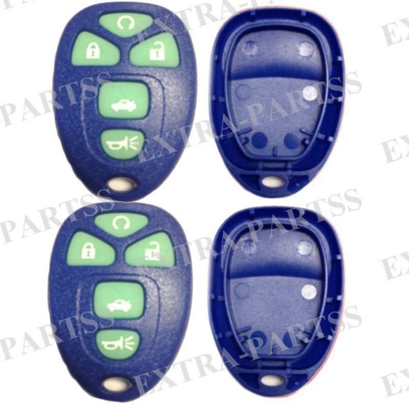 2 new navy glow replacement gm keyless remote key fob shell case & pad clicker