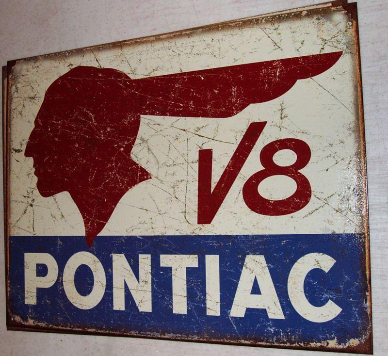 Nostalgic pontiac v8 tin sign firebird gto trans-am 