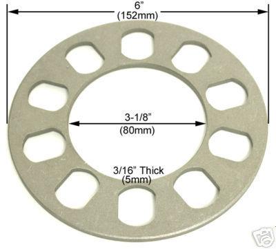 2pc chevy corvette wheel spacers 5 lug 3/16 inch thick 