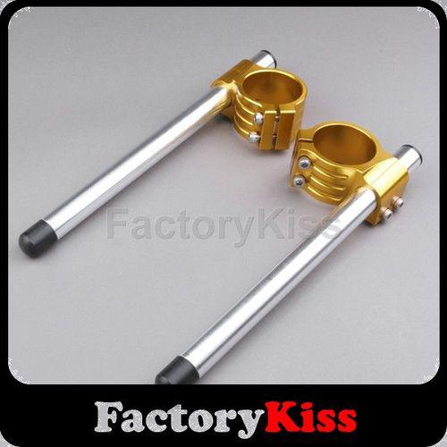 Gau motorcycle cnc clip on handle bar for kawasaki zx6r 2009 golden