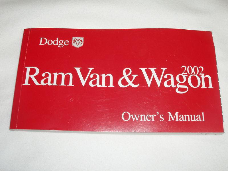 2002 dodge ram van & wagon owners manual owner's guide daimler chrysler