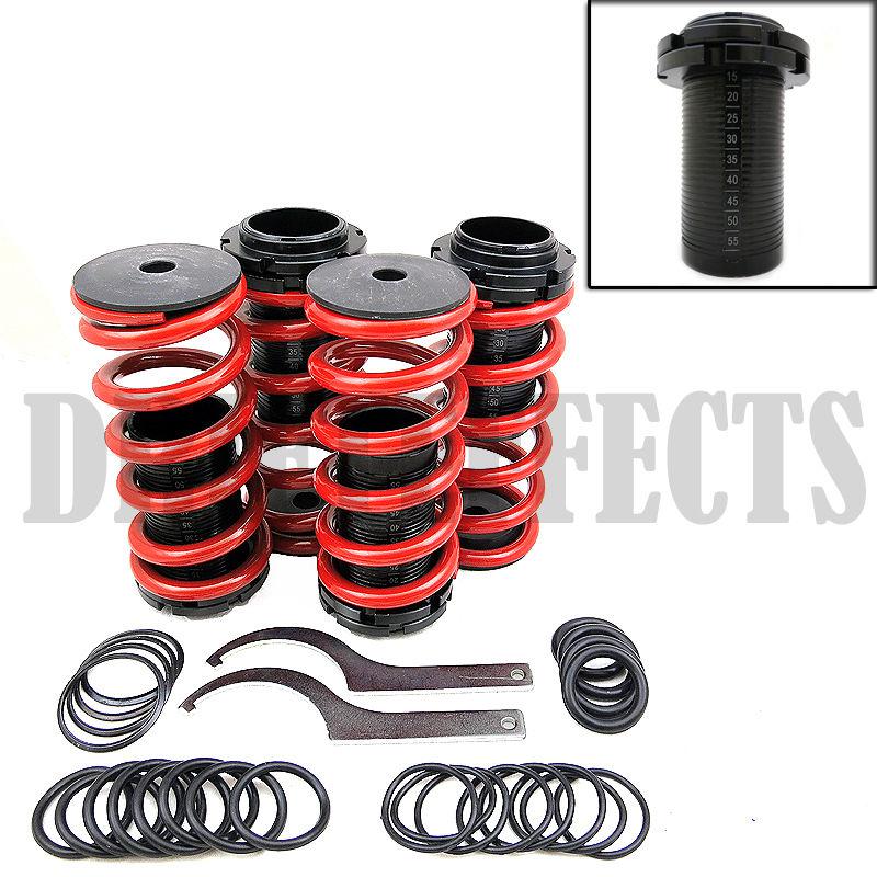 Civic ef da dc2 ef eg ek hb red scale sleeve lowering adjustable coilover spring