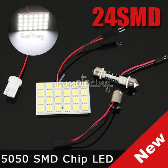 24 smd 5050 led car festoon panel light xenon car interior dome bulb 12v super