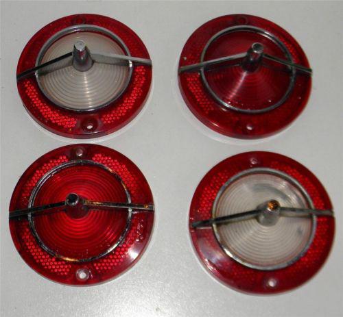 Vintage 1963 chevy corvair set of tail lights and backup light lens 4 pieces