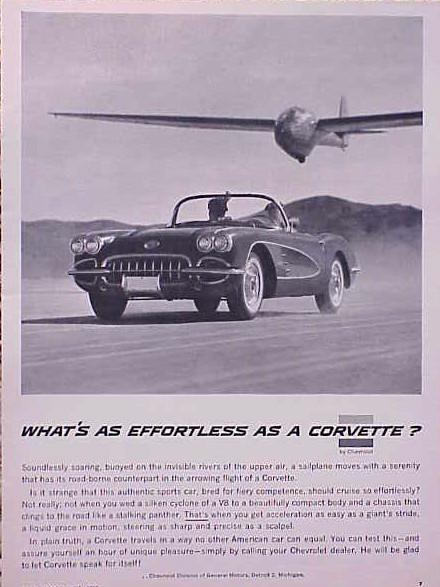 1958 chevy corvette original vintage ad c my store 4more great ads 5+= free ship