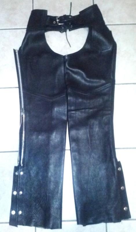 Antelope creek chaps black leather top grain quality 