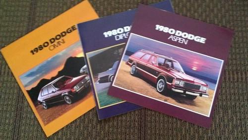 3 1980 dodge brochures diplomat,omni and aspen