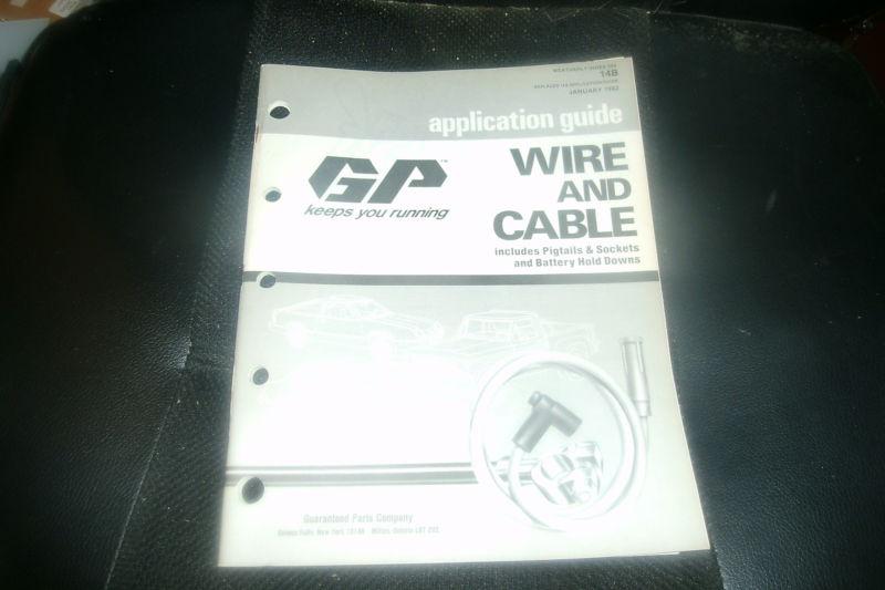 1982 guaranteed parts company wire and cable application catalog manual guide