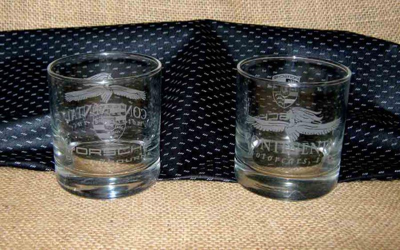 Porsche set of (2) 8 oz drinking glasses