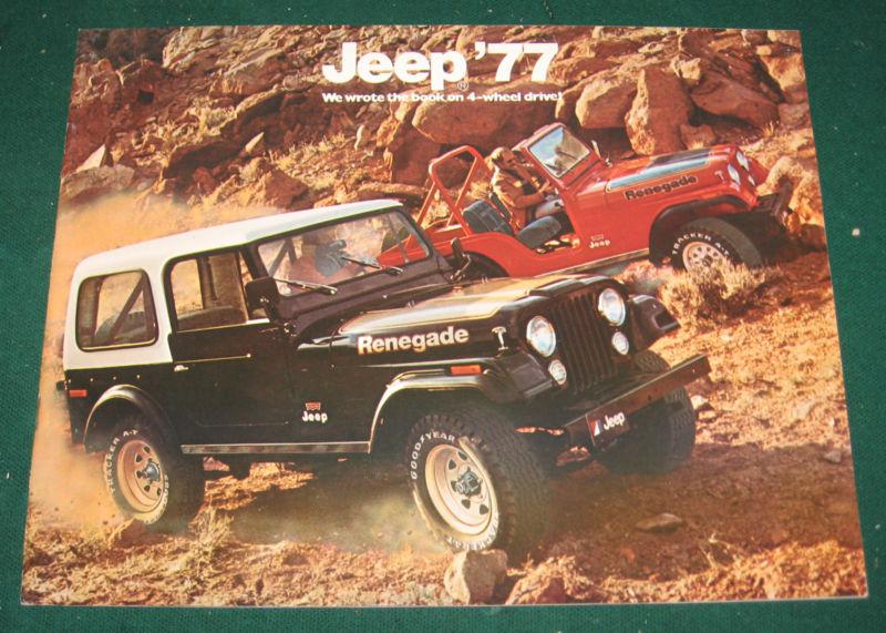 1977 jeep full line sales brochure; cj 5 / cj 7; pickup; cherokee; wagoneer; 36p