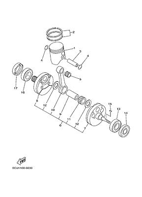 2002 yamaha yz250 yz 250 factory crankshaft crank shaft 5mw-11400-00-00