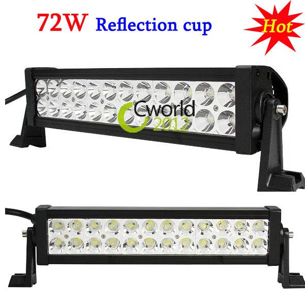 72w 5400lm led work light bar spot beam jeep truck offroads tractor high power