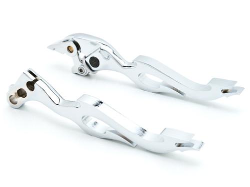 Chrome clutch + brake flame hand levers for 2002-2006 honda cb900 hornet