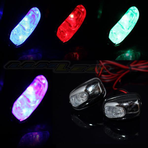 2pcs colorful car led windshield washer water nozzle jets spray light 