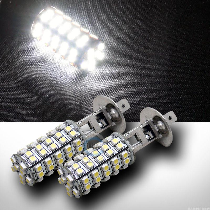 2pc white h1 68 3528 smd/smt led car bumper fog/driving light lamp bulbs new set