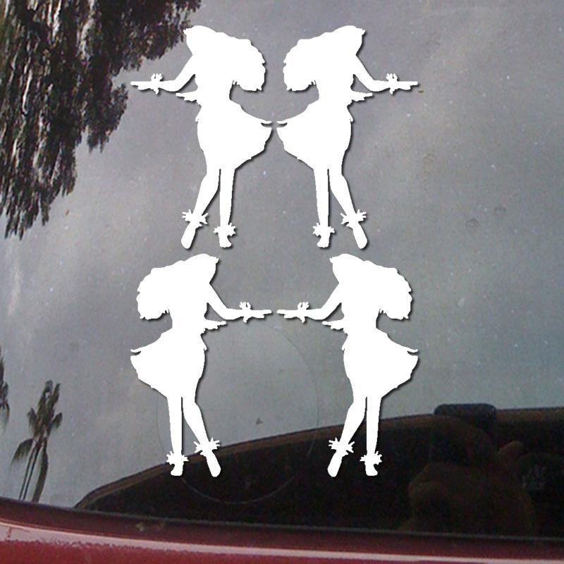 (4x) 4 inch hula girl dancer hawaii car body jdm vinyl decal window sticker h72p