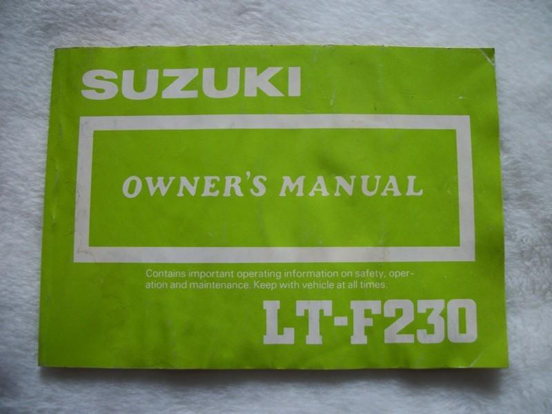 1987 87 suzuki lt-f230 ltf230 lt f 230 owners manual original  atv  nice