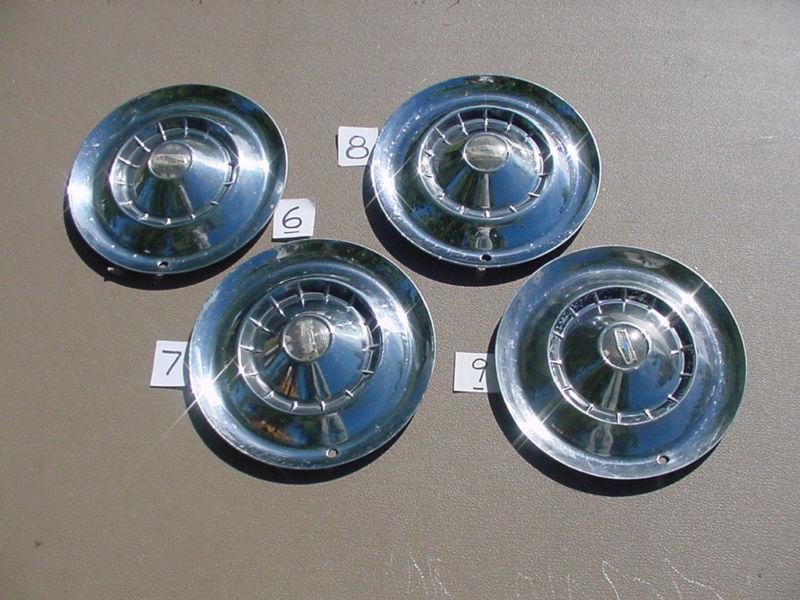 1954 chevrolet 54 chevy hubcaps bel air 4 each full size hub caps wheel covers