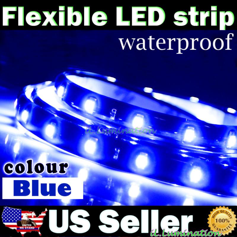 2x 12" flexible led strip car interior footwell underdash lights ultra blue #0b