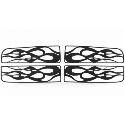 Dodge ram 03-05 bar-style black horizontal flame front metal grille trim cover