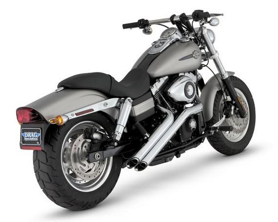 Vance & hines sideshots full exhaust system chrome for harley fx