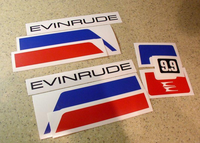 Evinrude vintage outboard motor decal kit 9.9 hp free ship + free fish decal!