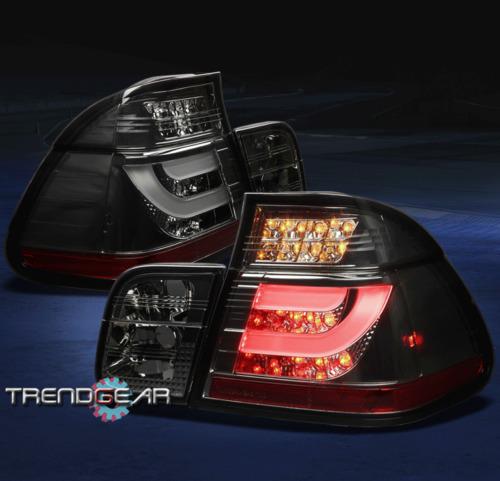 02-05 bmw e46 3-series 325i 330i 4dr led altezza tail lights smoke w/strip 03 04