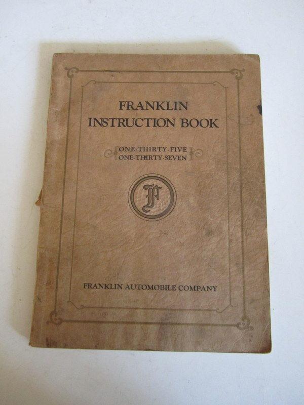 1927 1928 franklin automobile instruction book one-thirty-five one-thirty-seven 