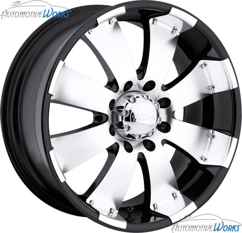 1- 17x8 ultra 243 244 mako 6x139.7 6x5.5 +10mm black machined wheel rim inch 17"