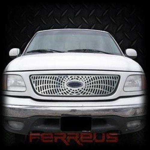 Ford f150 99-03 honeycomb-style spider web polished stainless grill insert cover