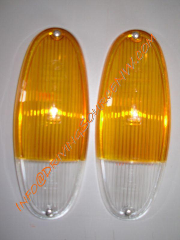 Porsche turn signal front lens euro-spec clear/amber set hella 70-76 914/4 914/6