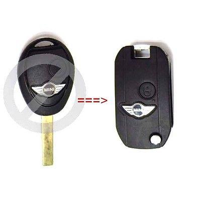 Mini cooper s 2 buttons flip key blank modification conversion case shell