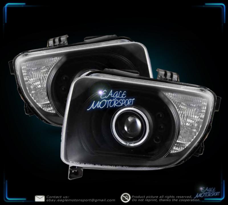 2003-2006 honda element led halo projector headlights black head lamps assembly