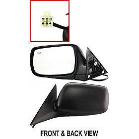 Power heated side view door mirror assembly driver's left manual fold