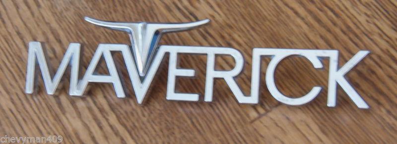 Ford maverick script emblem metal fomoco oem badge 70 chrome 71 72? fender