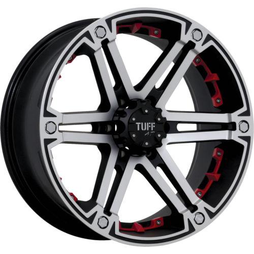 17x8 machined black red tuff t01 wheels 5x4.5 5x5 +10 dodge charger