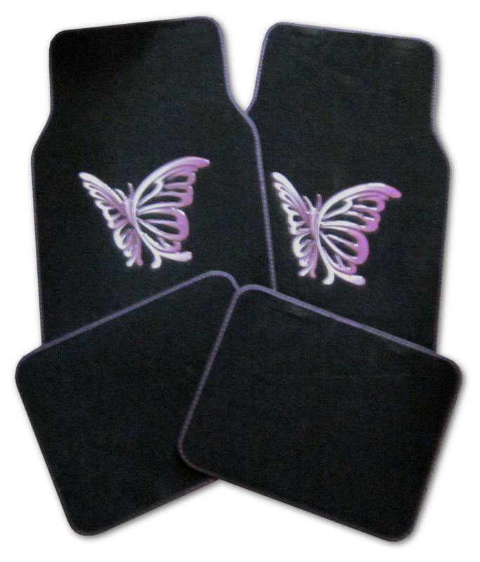 New decorative purple butterfly car truck auto interior floor mats set #1