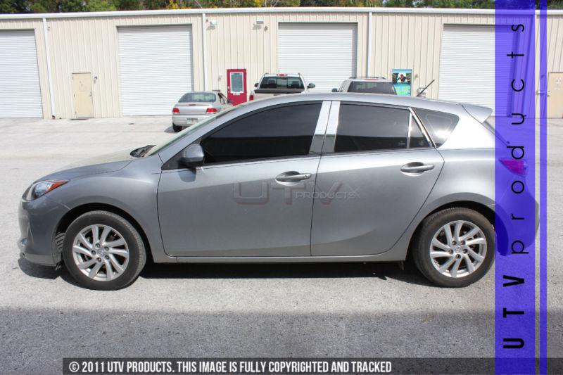 2012 - 2013 mazda3 hatchback 8pc stainless steel beveled chrome pillars posts