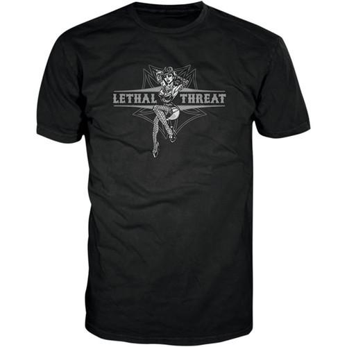 Lethal threat vintage pin up motorcycle t-shirt black